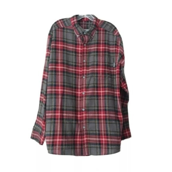 Wolverine Button Down Shirt 100% Cotton Red Long Sleeve Stripe Shirt XL - Picture 1 of 9